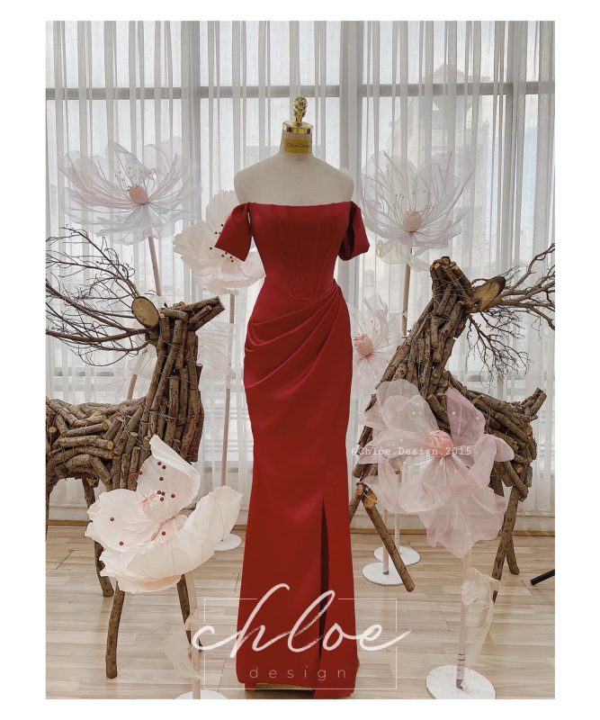 Váy xẻ đùi đỏ CHLOE DESIGN