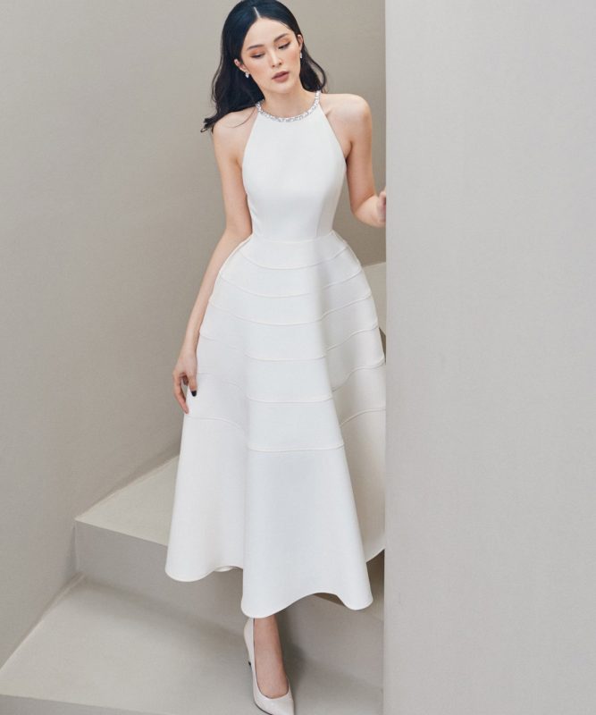 Váy cổ yếm đính đá LANE JT